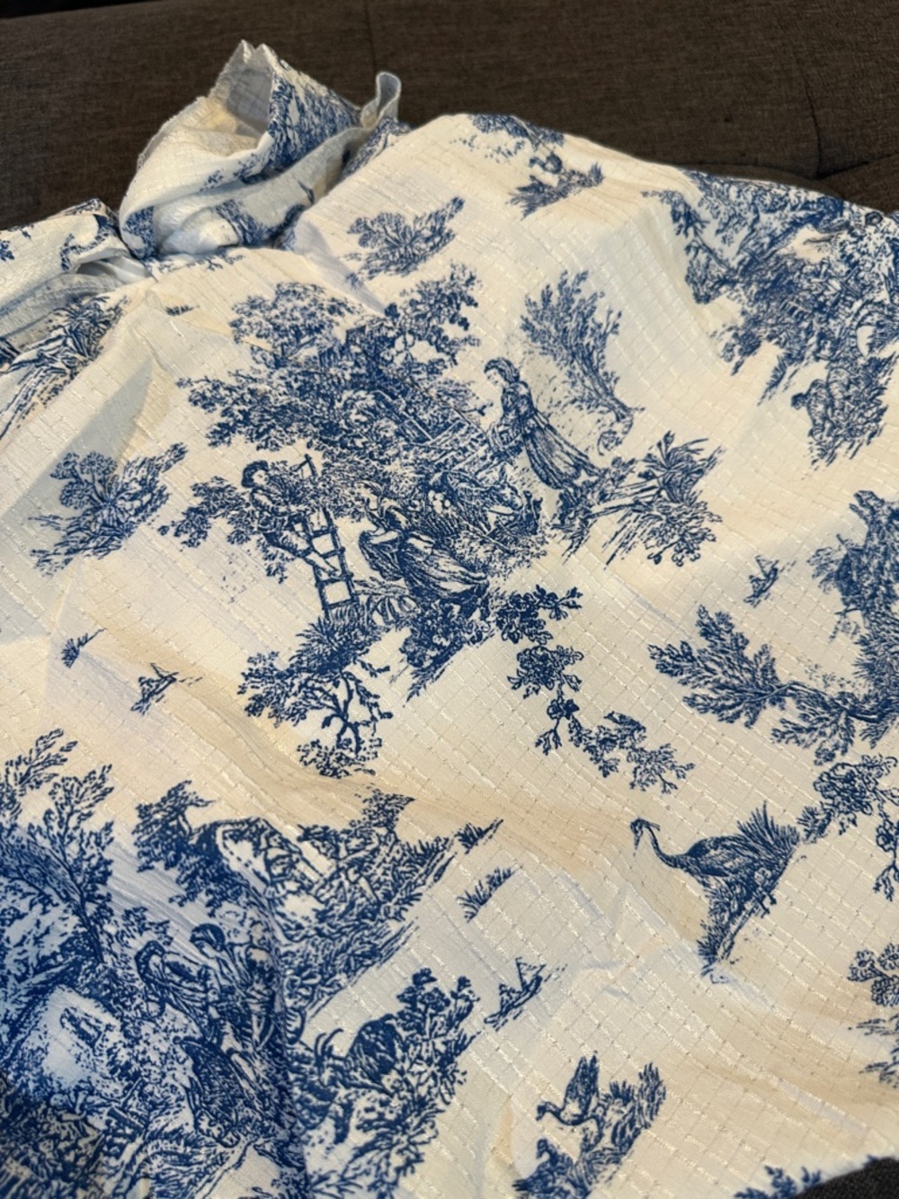 Blue & White Bow Tie-Front Peplum Cami Top New Boutique - Picture 4 of 4